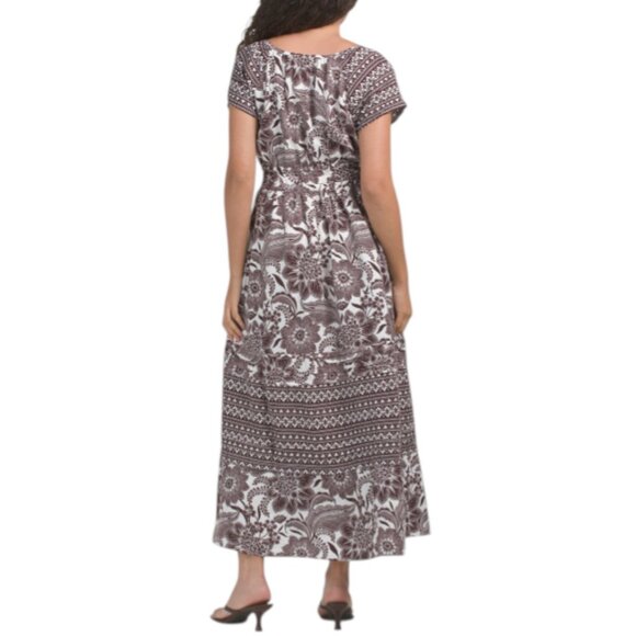 RACHEL ZOE Linen Blend Floral Midi Dress - Picture 2 of 3